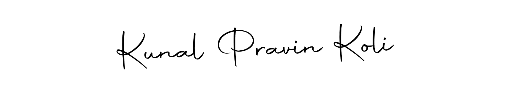 How to make Kunal Pravin Koli name signature. Use Autography-DOLnW style for creating short signs online. This is the latest handwritten sign. Kunal Pravin Koli signature style 10 images and pictures png