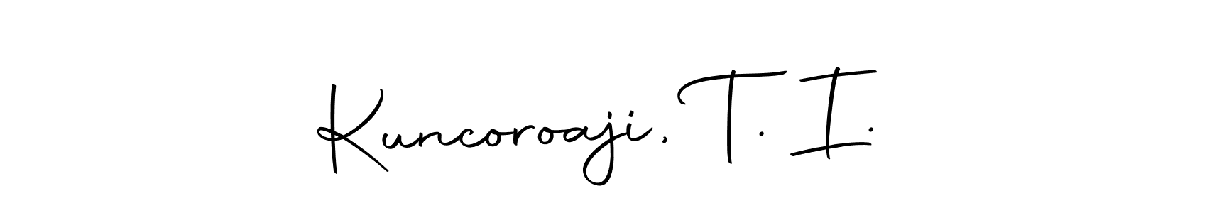 Autography-DOLnW is a professional signature style that is perfect for those who want to add a touch of class to their signature. It is also a great choice for those who want to make their signature more unique. Get Kuncoroaji, T. I. name to fancy signature for free. Kuncoroaji, T. I. signature style 10 images and pictures png