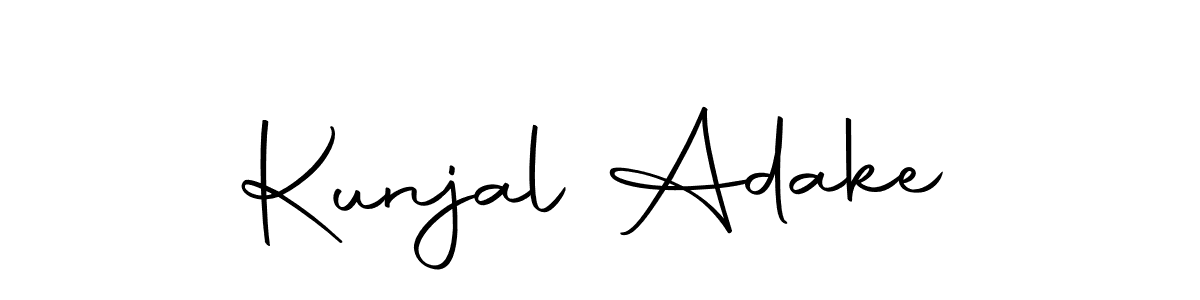 You can use this online signature creator to create a handwritten signature for the name Kunjal Adake. This is the best online autograph maker. Kunjal Adake signature style 10 images and pictures png