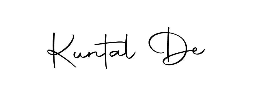 You should practise on your own different ways (Autography-DOLnW) to write your name (Kuntal De) in signature. don't let someone else do it for you. Kuntal De signature style 10 images and pictures png
