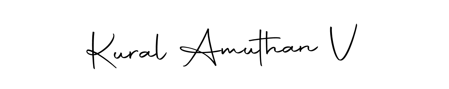 How to make Kural Amuthan V name signature. Use Autography-DOLnW style for creating short signs online. This is the latest handwritten sign. Kural Amuthan V signature style 10 images and pictures png