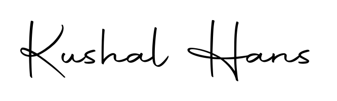 The Autography-DOLnW typeface gives name Kushal Hans a refined look. Suitable for certificates, diplomas, and official verification. Kushal Hans signature style 10 images and pictures png