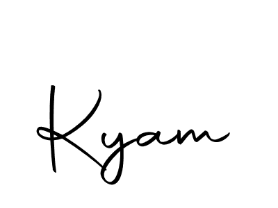 Use a signature maker to create a handwritten signature online. With this signature software, you can design (Autography-DOLnW) your own signature for name Kyam. Kyam signature style 10 images and pictures png