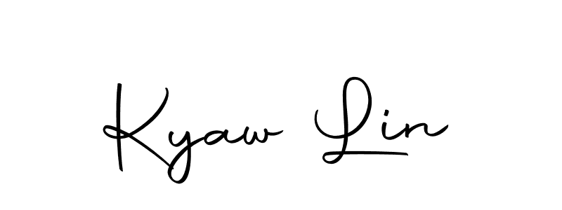 How to make Kyaw Lin name signature. Use Autography-DOLnW style for creating short signs online. This is the latest handwritten sign. Kyaw Lin signature style 10 images and pictures png