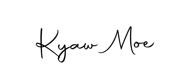 How to make Kyaw Moe name signature. Use Autography-DOLnW style for creating short signs online. This is the latest handwritten sign. Kyaw Moe signature style 10 images and pictures png