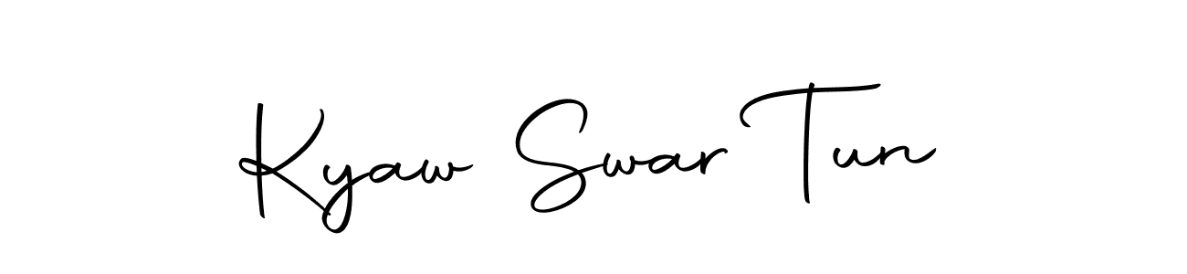 You can use this online signature creator to create a handwritten signature for the name Kyaw Swar Tun. This is the best online autograph maker. Kyaw Swar Tun signature style 10 images and pictures png