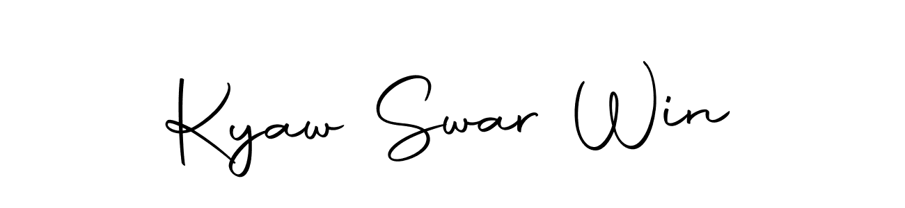 Design your own signature with our free online signature maker. With this signature software, you can create a handwritten (Autography-DOLnW) signature for name Kyaw Swar Win. Kyaw Swar Win signature style 10 images and pictures png