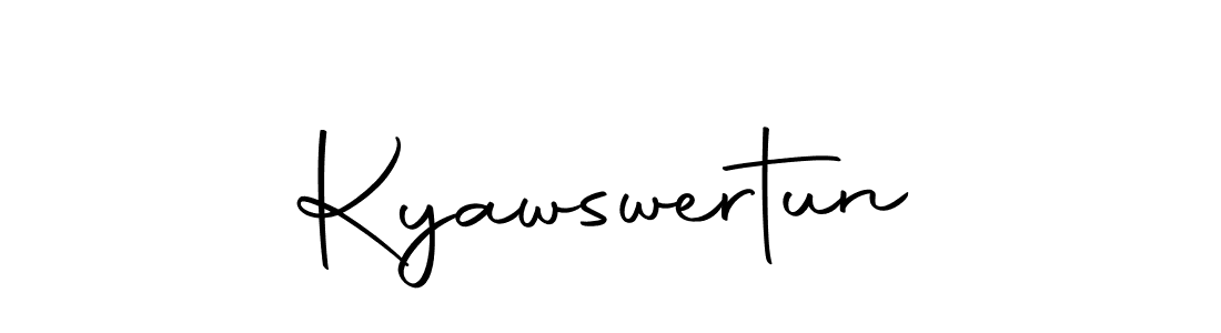 Design your own signature with our free online signature maker. With this signature software, you can create a handwritten (Autography-DOLnW) signature for name Kyawswertun. Kyawswertun signature style 10 images and pictures png