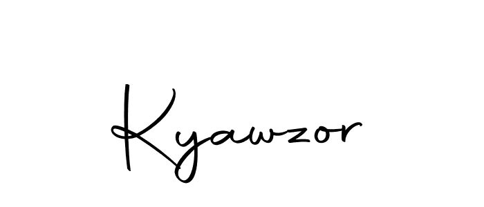 You should practise on your own different ways (Autography-DOLnW) to write your name (Kyawzor) in signature. don't let someone else do it for you. Kyawzor signature style 10 images and pictures png