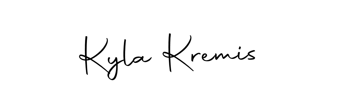 How to make Kyla Kremis name signature. Use Autography-DOLnW style for creating short signs online. This is the latest handwritten sign. Kyla Kremis signature style 10 images and pictures png