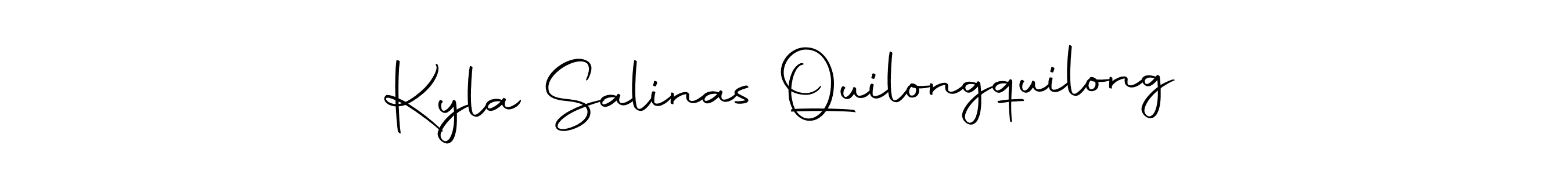 Create a beautiful signature design for name Kyla Salinas Quilongquilong. With this signature (Autography-DOLnW) fonts, you can make a handwritten signature for free. Kyla Salinas Quilongquilong signature style 10 images and pictures png