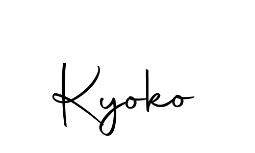 Use a signature maker to create a handwritten signature online. With this signature software, you can design (Autography-DOLnW) your own signature for name Kyoko. Kyoko signature style 10 images and pictures png