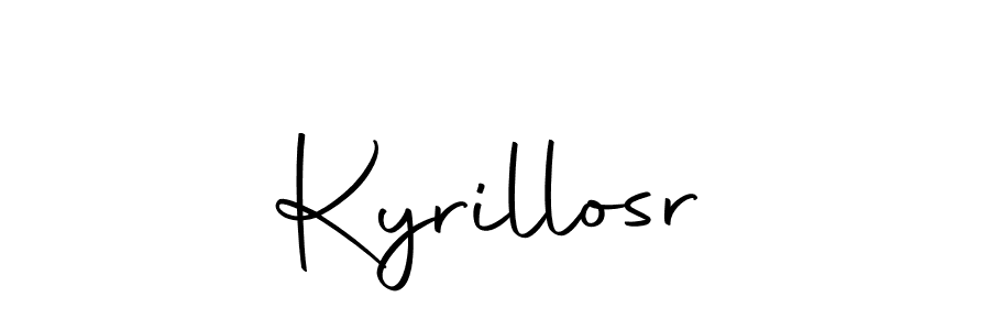 How to make Kyrillosr name signature. Use Autography-DOLnW style for creating short signs online. This is the latest handwritten sign. Kyrillosr signature style 10 images and pictures png