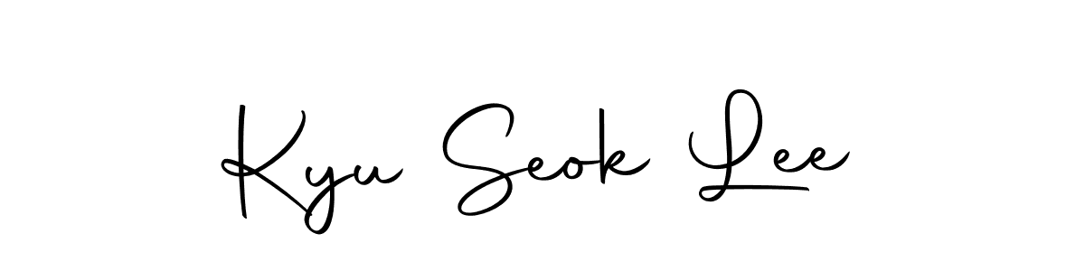 How to make Kyu Seok Lee name signature. Use Autography-DOLnW style for creating short signs online. This is the latest handwritten sign. Kyu Seok Lee signature style 10 images and pictures png