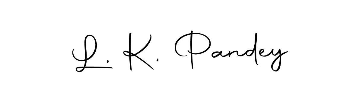 How to make L, K, Pandey name signature. Use Autography-DOLnW style for creating short signs online. This is the latest handwritten sign. L, K, Pandey signature style 10 images and pictures png