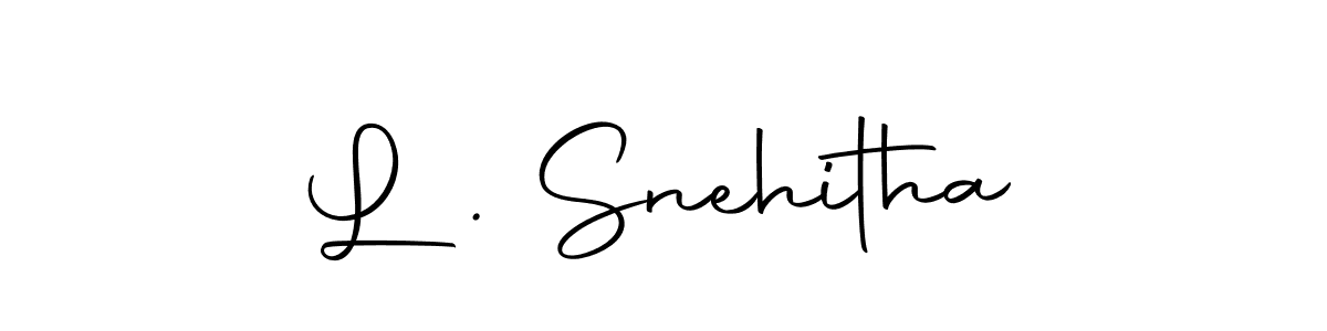 Use a signature maker to create a handwritten signature online. With this signature software, you can design (Autography-DOLnW) your own signature for name L . Snehitha. L . Snehitha signature style 10 images and pictures png