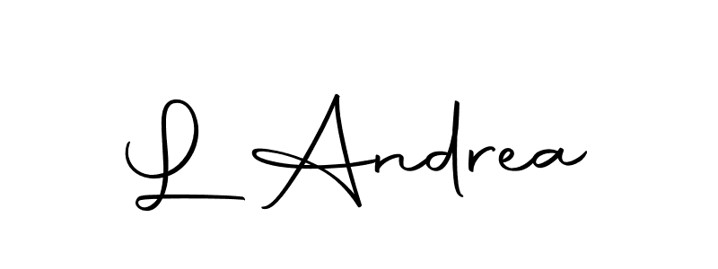 How to make L Andrea name signature. Use Autography-DOLnW style for creating short signs online. This is the latest handwritten sign. L Andrea signature style 10 images and pictures png