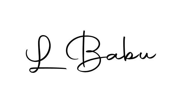 Use a signature maker to create a handwritten signature online. With this signature software, you can design (Autography-DOLnW) your own signature for name L Babu. L Babu signature style 10 images and pictures png