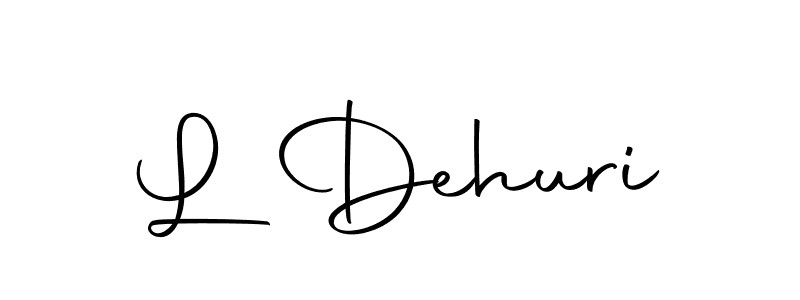 Create a beautiful signature design for name L Dehuri. With this signature (Autography-DOLnW) fonts, you can make a handwritten signature for free. L Dehuri signature style 10 images and pictures png