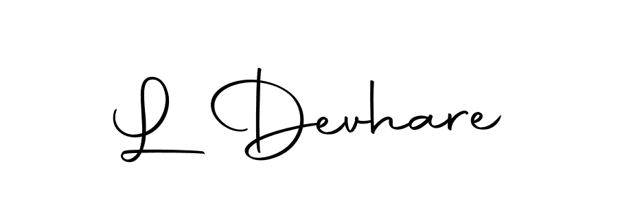 Use a signature maker to create a handwritten signature online. With this signature software, you can design (Autography-DOLnW) your own signature for name L Devhare. L Devhare signature style 10 images and pictures png