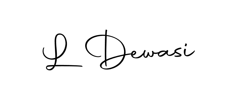 Use a signature maker to create a handwritten signature online. With this signature software, you can design (Autography-DOLnW) your own signature for name L Dewasi. L Dewasi signature style 10 images and pictures png