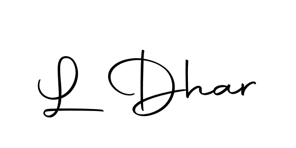 Design your own signature with our free online signature maker. With this signature software, you can create a handwritten (Autography-DOLnW) signature for name L Dhar. L Dhar signature style 10 images and pictures png