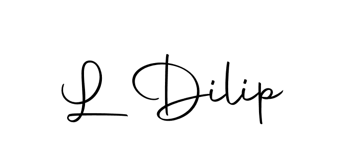 How to make L Dilip name signature. Use Autography-DOLnW style for creating short signs online. This is the latest handwritten sign. L Dilip signature style 10 images and pictures png