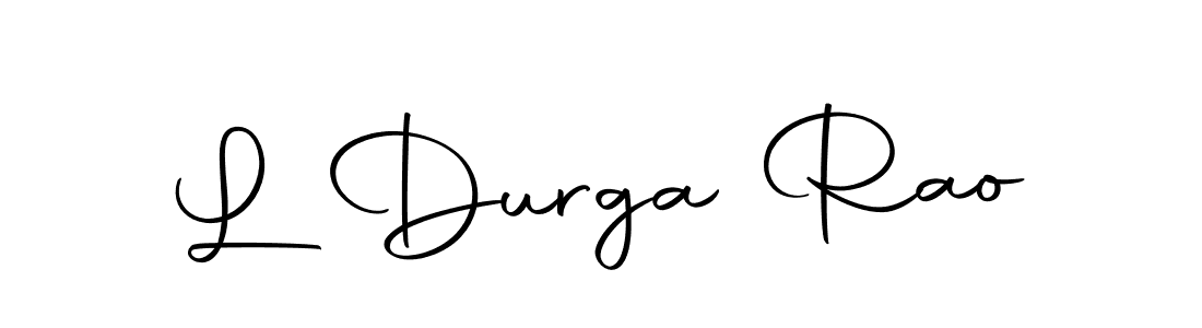 Create a beautiful signature design for name L Durga Rao. With this signature (Autography-DOLnW) fonts, you can make a handwritten signature for free. L Durga Rao signature style 10 images and pictures png