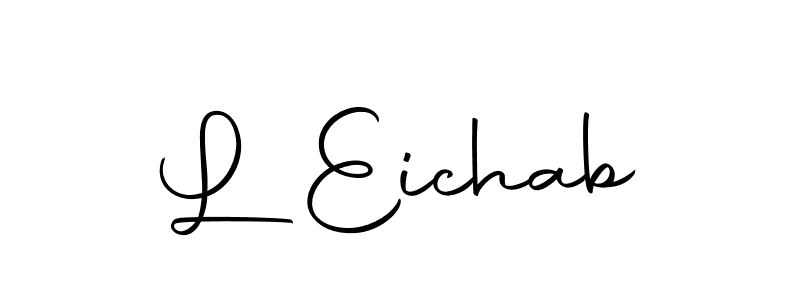 You should practise on your own different ways (Autography-DOLnW) to write your name (L Eichab) in signature. don't let someone else do it for you. L Eichab signature style 10 images and pictures png
