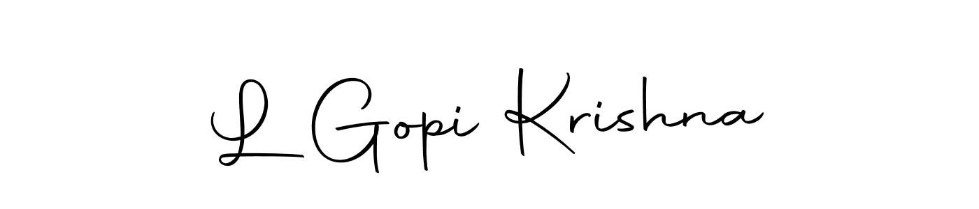 How to make L Gopi Krishna name signature. Use Autography-DOLnW style for creating short signs online. This is the latest handwritten sign. L Gopi Krishna signature style 10 images and pictures png