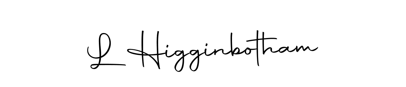 Use a signature maker to create a handwritten signature online. With this signature software, you can design (Autography-DOLnW) your own signature for name L Higginbotham. L Higginbotham signature style 10 images and pictures png