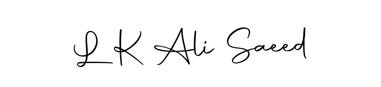 Autography-DOLnW is a professional signature style that is perfect for those who want to add a touch of class to their signature. It is also a great choice for those who want to make their signature more unique. Get L K Ali Saeed name to fancy signature for free. L K Ali Saeed signature style 10 images and pictures png