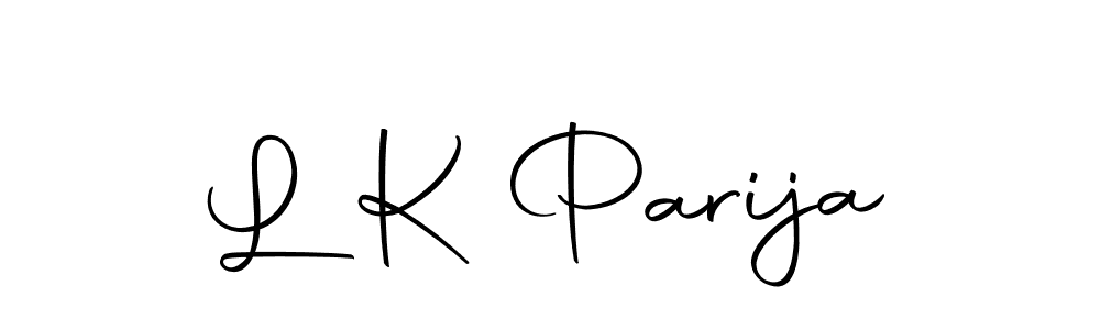 How to make L K Parija name signature. Use Autography-DOLnW style for creating short signs online. This is the latest handwritten sign. L K Parija signature style 10 images and pictures png