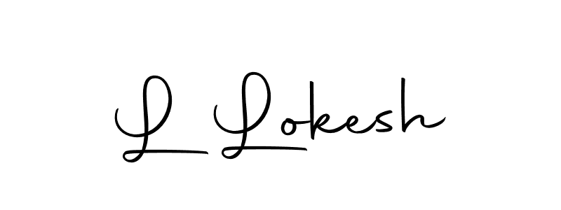 How to make L Lokesh name signature. Use Autography-DOLnW style for creating short signs online. This is the latest handwritten sign. L Lokesh signature style 10 images and pictures png