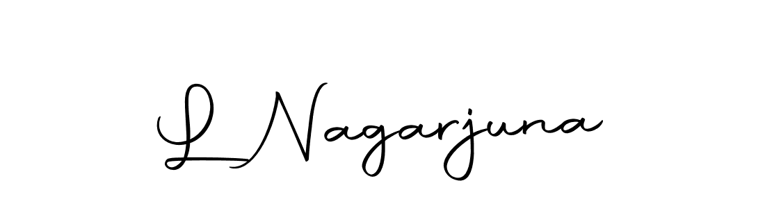 Create a beautiful signature design for name L Nagarjuna. With this signature (Autography-DOLnW) fonts, you can make a handwritten signature for free. L Nagarjuna signature style 10 images and pictures png