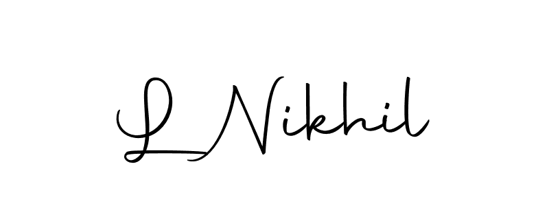 Create a beautiful signature design for name L Nikhil. With this signature (Autography-DOLnW) fonts, you can make a handwritten signature for free. L Nikhil signature style 10 images and pictures png