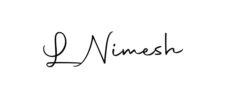 How to make L Nimesh name signature. Use Autography-DOLnW style for creating short signs online. This is the latest handwritten sign. L Nimesh signature style 10 images and pictures png