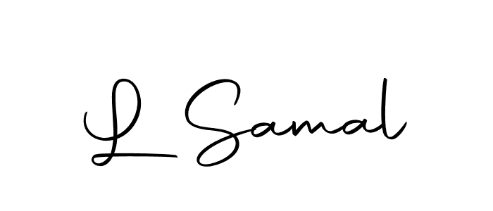 How to make L Samal name signature. Use Autography-DOLnW style for creating short signs online. This is the latest handwritten sign. L Samal signature style 10 images and pictures png