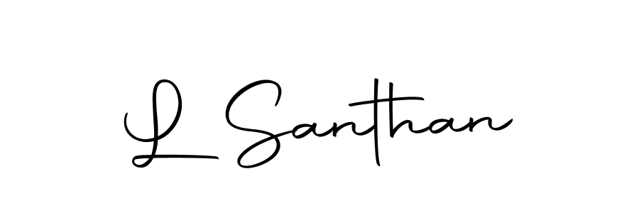 You should practise on your own different ways (Autography-DOLnW) to write your name (L Santhan) in signature. don't let someone else do it for you. L Santhan signature style 10 images and pictures png