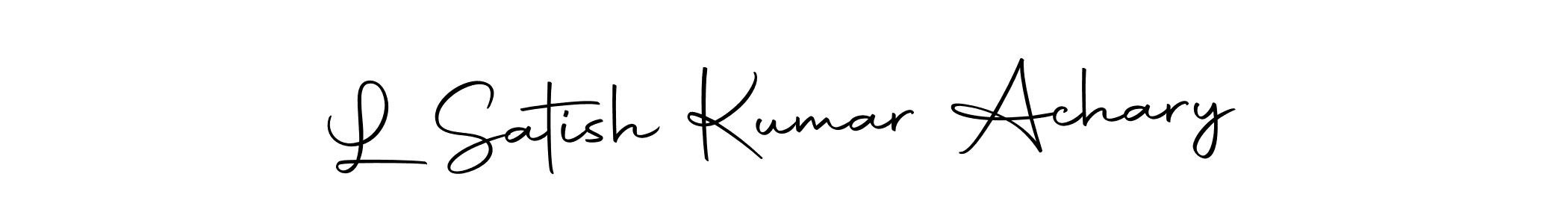 This is the best signature style for the L Satish Kumar Achary name. Also you like these signature font (Autography-DOLnW). Mix name signature. L Satish Kumar Achary signature style 10 images and pictures png
