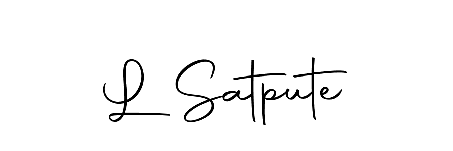 The best way (Autography-DOLnW) to make a short signature is to pick only two or three words in your name. The name L Satpute include a total of six letters. For converting this name. L Satpute signature style 10 images and pictures png