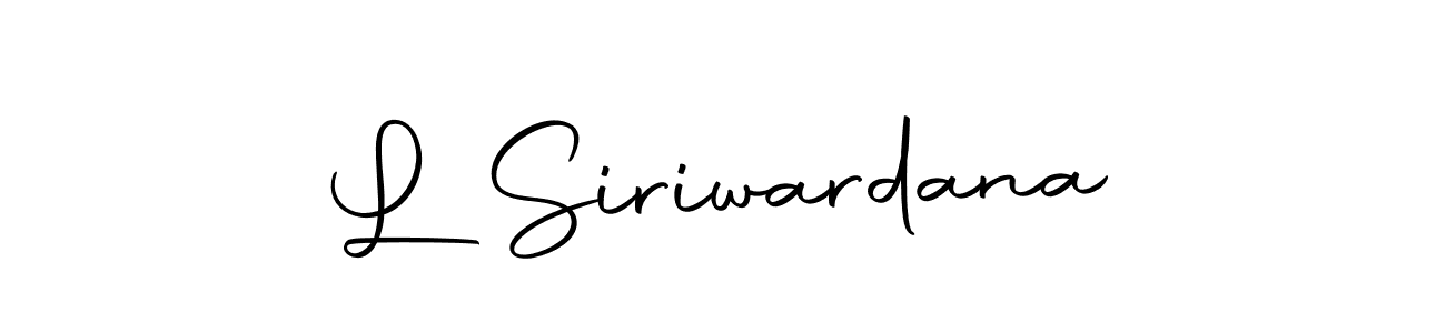 Use a signature maker to create a handwritten signature online. With this signature software, you can design (Autography-DOLnW) your own signature for name L Siriwardana. L Siriwardana signature style 10 images and pictures png