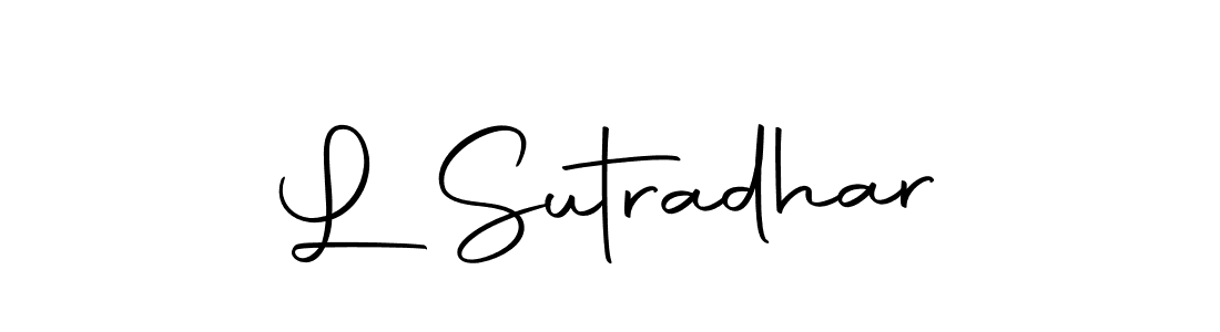 Create a beautiful signature design for name L Sutradhar. With this signature (Autography-DOLnW) fonts, you can make a handwritten signature for free. L Sutradhar signature style 10 images and pictures png