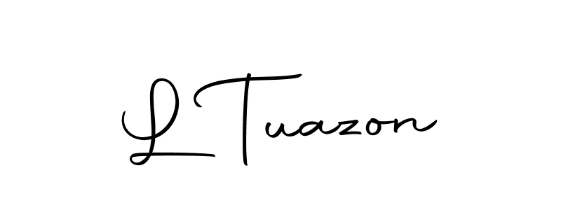 The best way (Autography-DOLnW) to make a short signature is to pick only two or three words in your name. The name L Tuazon include a total of six letters. For converting this name. L Tuazon signature style 10 images and pictures png