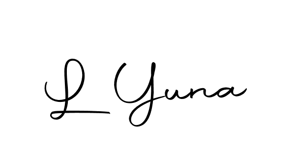The best way (Autography-DOLnW) to make a short signature is to pick only two or three words in your name. The name L Yuna include a total of six letters. For converting this name. L Yuna signature style 10 images and pictures png