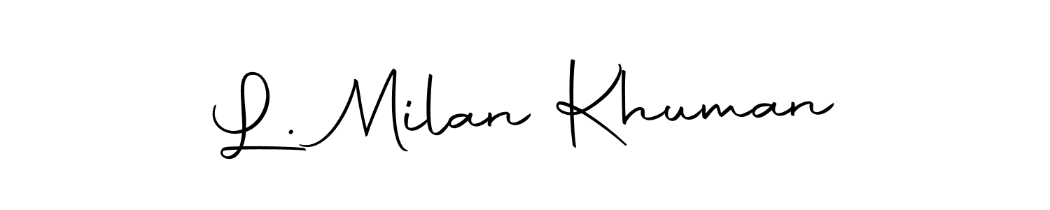 Autography-DOLnW is a professional signature style that is perfect for those who want to add a touch of class to their signature. It is also a great choice for those who want to make their signature more unique. Get L. Milan Khuman name to fancy signature for free. L. Milan Khuman signature style 10 images and pictures png