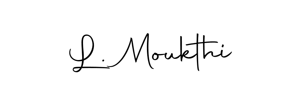 Design your own signature with our free online signature maker. With this signature software, you can create a handwritten (Autography-DOLnW) signature for name L. Moukthi. L. Moukthi signature style 10 images and pictures png