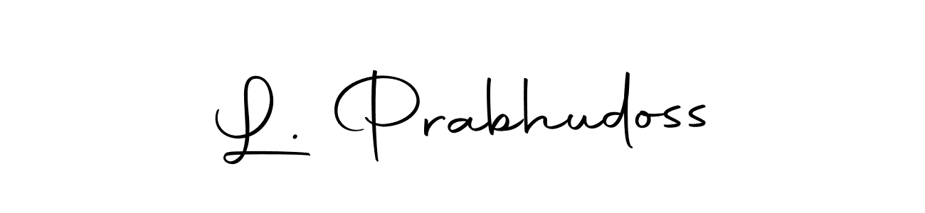 Use a signature maker to create a handwritten signature online. With this signature software, you can design (Autography-DOLnW) your own signature for name L. Prabhudoss. L. Prabhudoss signature style 10 images and pictures png