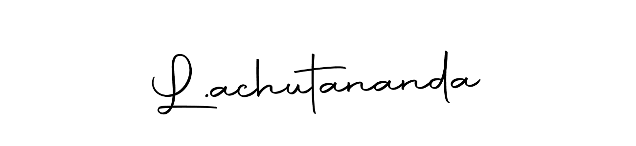 How to make L.achutananda name signature. Use Autography-DOLnW style for creating short signs online. This is the latest handwritten sign. L.achutananda signature style 10 images and pictures png