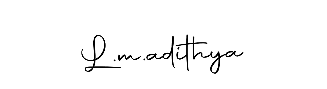 How to make L.m.adithya signature? Autography-DOLnW is a professional autograph style. Create handwritten signature for L.m.adithya name. L.m.adithya signature style 10 images and pictures png